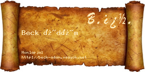 Beck Ádám névjegykártya