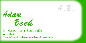 adam beck business card